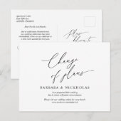 Moderne, minimale weddenschap-uitnodiging opnieuw  briefkaart (Voorkant / Achterkant)