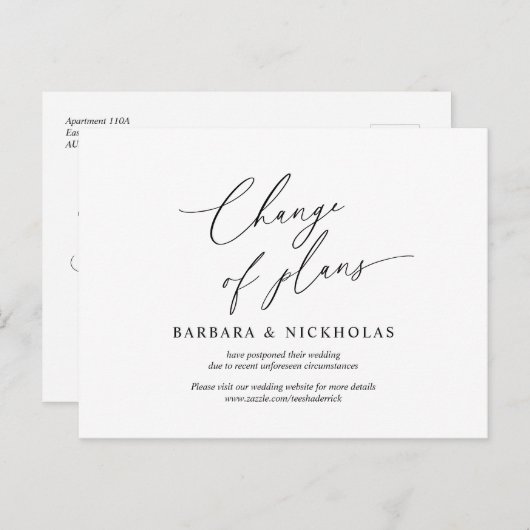 Moderne, minimale weddenschap-uitnodiging opnieuw  briefkaart (Voorkant / Achterkant)