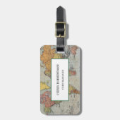 Moderne minimale  Wereldkaart Bagagelabel (Voorkant verticaal)