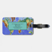 Moderne minimale Wereldkaart Bagagelabel (Achterkant horizontaal)