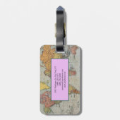 Moderne minimale  Wereldkaart Bagagelabel (Achterkant verticaal)