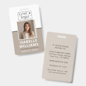 Moderne minimale werknemer-ID voor bedrijven Badge (Voor- en achterkant)