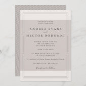 Moderne minimale wieduitnodiging | Taupe Kaart (Voorkant / Achterkant)