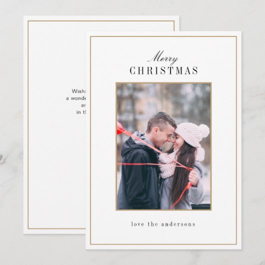 Moderne minimale winterfoto vakantie Kaart (Voorkant / Achterkant)