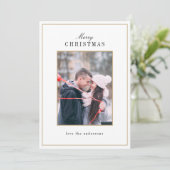 Moderne minimale winterfoto vakantie Kaart (Staand voorkant)