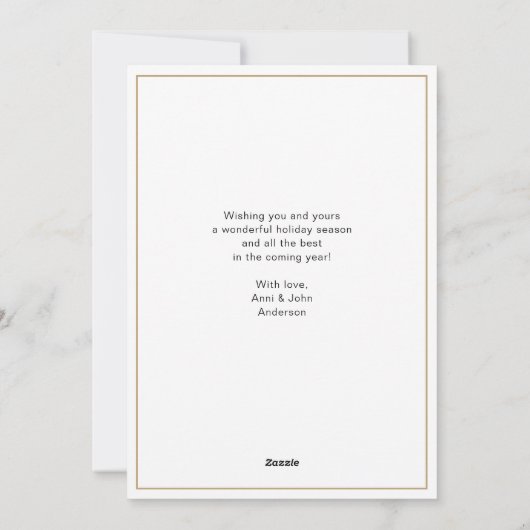 Moderne minimale winterfoto vakantie Kaart (Achterkant)