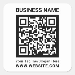 Moderne minimale witte aangepaste QR-code professi Vierkante Sticker