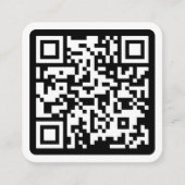 Moderne minimale witte aangepaste QR-code sociale  Vierkante Visitekaartje (Voorkant)