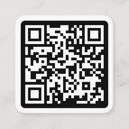 Moderne minimale witte aangepaste QR-code sociale  Vierkante Visitekaartje (Voorkant)