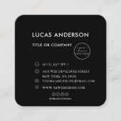 Moderne minimale witte aangepaste QR-code voor soc Vierkante Visitekaartje (Voorkant)