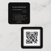 Moderne minimale witte aangepaste QR-code voor soc Vierkante Visitekaartje (Voorkant / Achterkant)
