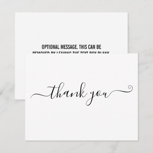 Moderne, minimale, witte, bedankt kaart (Voorkant / Achterkant)