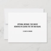 Moderne, minimale, witte, bedankt kaart (Achterkant)