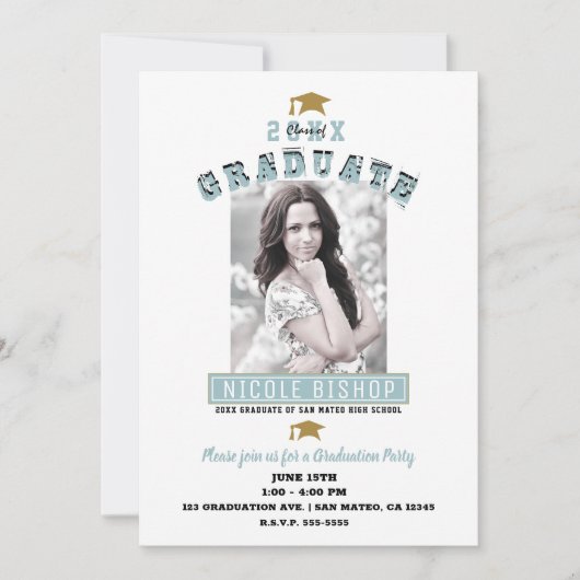 Moderne minimale witte blauwe fotograaf kaart (Voorkant)