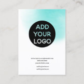 Moderne, minimale witte blauwe lettertypescherm visitekaartje (Achterkant)