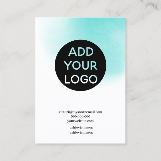 Moderne, minimale witte blauwe lettertypescherm visitekaartje (Achterkant)