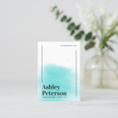 Moderne, minimale witte blauwe lettertypescherm visitekaartje (Staand voorkant)