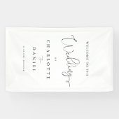 Moderne, minimale, witte bruiloft spandoek (Horizontaal)