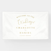 Moderne, minimale, witte bruiloft spandoek (Horizontaal)