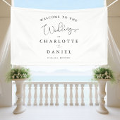 Moderne, minimale, witte bruiloft spandoek