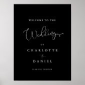 Moderne, minimale, witte bruiloft welkom poster (Voorkant)