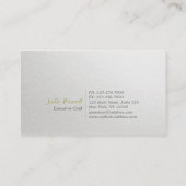 Moderne, minimale witte en goudrelige tekstafel visitekaartje (Achterkant)