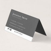 Moderne minimale witte en grijze Logo Visitekaartje (Achterkant)