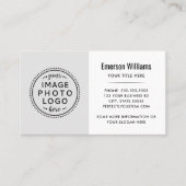 Moderne minimale witte en lichte grijze logo visitekaartje (Voorkant)