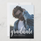 Moderne minimale witte en zwarte foto afstudeerfee kaart (Voorkant)