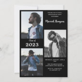 Moderne minimale witte en zwarte foto afstudeerfee kaart (Achterkant)