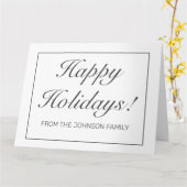 Moderne, minimale witte feestdag, gevouwen groet kaart (Gele Bloem)