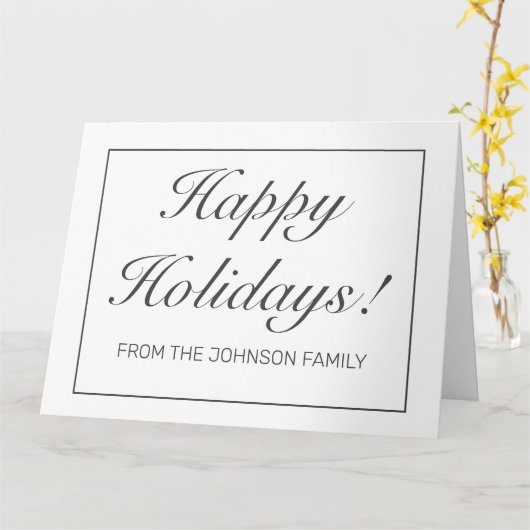 Moderne, minimale witte feestdag, gevouwen groet kaart (Gele Bloem)