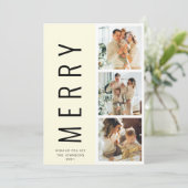 Moderne, minimale witte feestelijke kerstkaart 3 kaart (Staand voorkant)