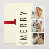 Moderne, minimale witte feestelijke kerstkaart 3 kaart (Voorkant / Achterkant)