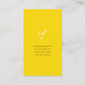 Moderne minimale witte gele haarlijst visitekaartje (Achterkant)