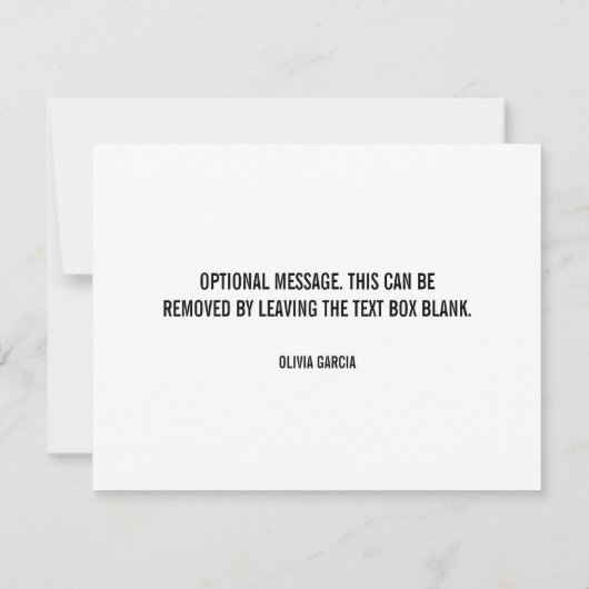 Moderne, minimale witte gracias bedankkaart (Achterkant)