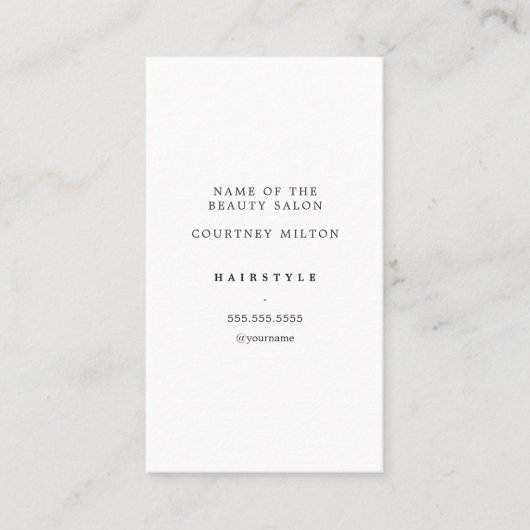 Moderne minimale witte grijze haarlijst visitekaartje (Voorkant)