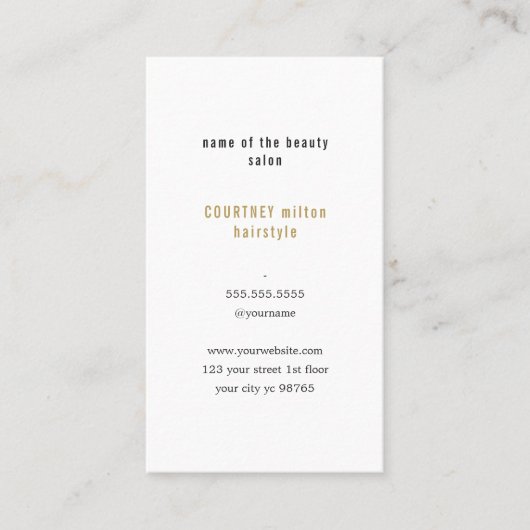 Moderne minimale witte grijze haarlijst visitekaartje (Voorkant)