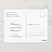 Moderne, minimale witte kerstfeestelijke fotokaart briefkaart (Achterkant)