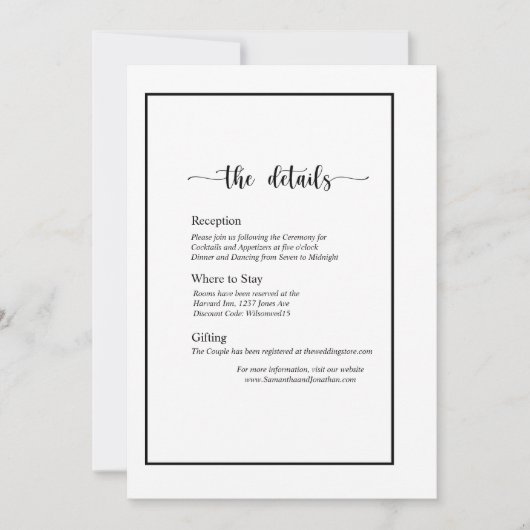 Moderne, minimale witte kleur op zwarte Kaart (Voorkant)