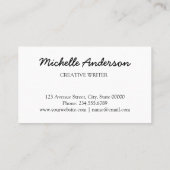 Moderne, minimale witte Logo Visitekaartje (Achterkant)