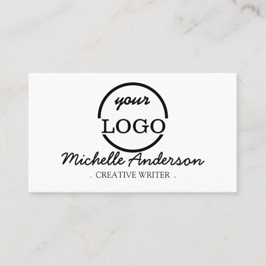 Moderne, minimale witte Logo Visitekaartje (Voorkant)