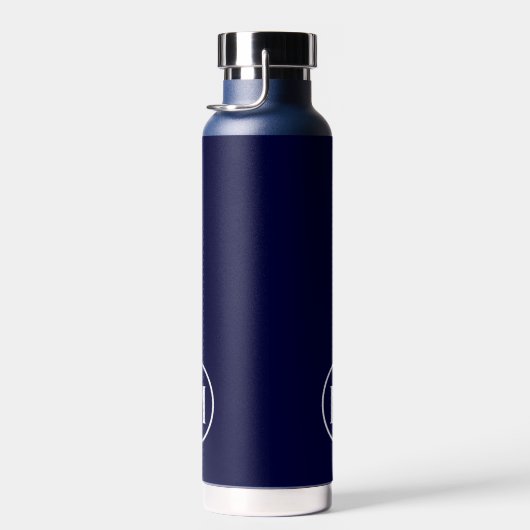 Moderne minimale witte marinemonogram waterfles (Rechts)