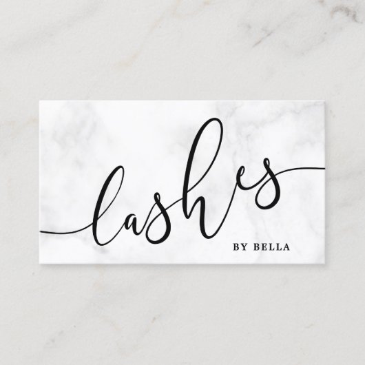 Moderne, minimale witte marmer en roze zweepslagen visitekaartje (Voorkant)