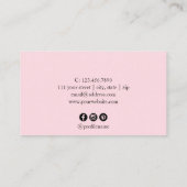 Moderne minimale witte marmer & roze nagels visitekaartje (Achterkant)