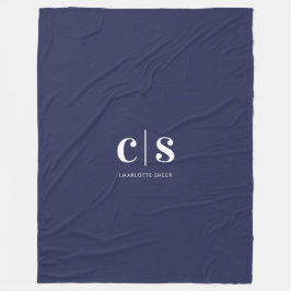 Moderne minimale witte monogram fleece deken