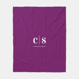 Moderne minimale witte monogram fleece deken