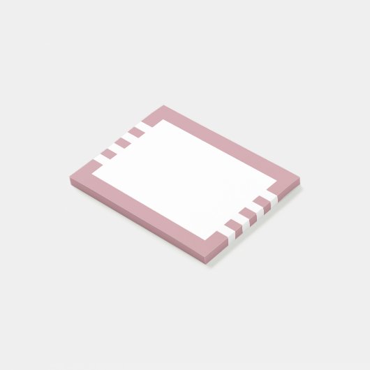 Moderne, minimale witte mosterd roze strepen post-it® notes (Schuin)