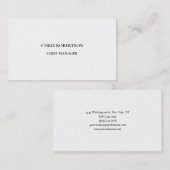 Moderne, minimale witte Professional Visitekaartje (Voorkant / Achterkant)