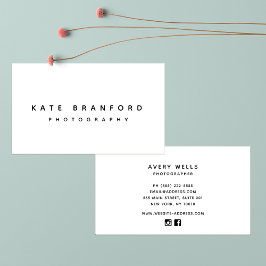 Moderne, minimale witte professional visitekaartje